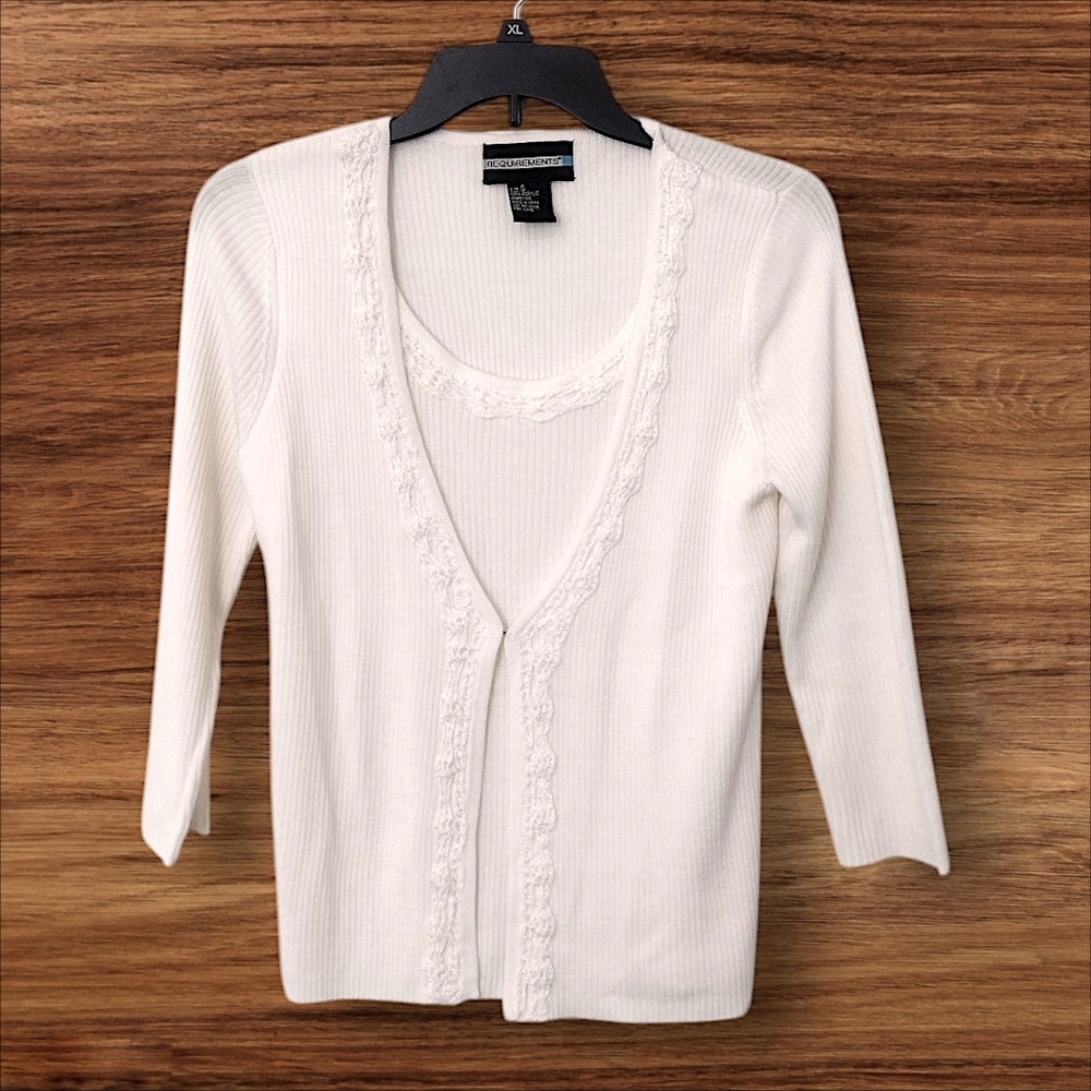 Requirements Women's Ivory One Piece Cardigan Size Small